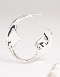 Silver Twisted Hoop Large Earrings - link has visual effect only