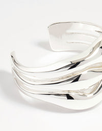 Silver Wave Triple Row Wrist Cuff - link has visual effect only