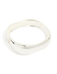 Silver Thin Wrist Hinged Bangle - link has visual effect only
