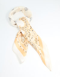 White Fabric Western Print Scarf - link has visual effect only