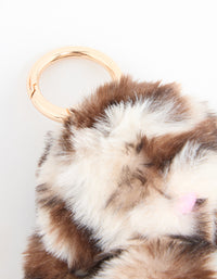Fluffy Brown Bunny Keychain - link has visual effect only