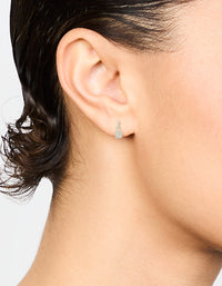 Sterling Silver Cubic Zirconia Princess Cut Drop Earrings - link has visual effect only