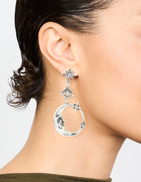 Silver Moon Celestial Drop Earrings - link has visual effect only