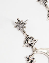 Silver Moon Celestial Drop Earrings - link has visual effect only