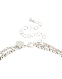 Silver Diamante Cross Layered Necklace - link has visual effect only