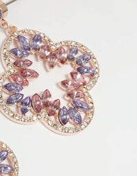 Rose Gold Diamante Flower Drop Earrings - link has visual effect only