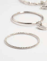 Silver Charm & Twisted Stacking Rings 10-Pack - link has visual effect only