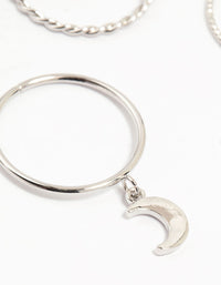 Silver Charm & Twisted Stacking Rings 10-Pack - link has visual effect only