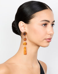 Gold Orange Stone Ornate Drop Earrings - link has visual effect only