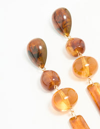 Gold Orange Stone Ornate Drop Earrings - link has visual effect only