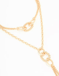 Gold Circle Layered Necklace - link has visual effect only