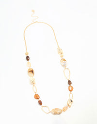 Gold Stone Long Necklace - link has visual effect only