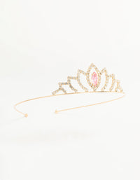Kids Gold Pink Diamante Crown Headband - link has visual effect only