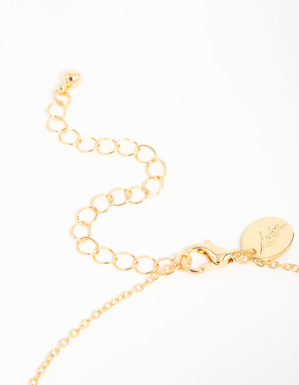 Gold Plated Cubic Zirconia Cross Y-Necklace