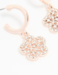 Rose Gold Diamante Flower Drop Earrings - link has visual effect only