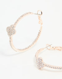 Rose Gold Diamante Pave Flower Hoop Earrings - link has visual effect only
