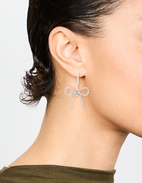 Rose Gold Diamante Pave Bow Hoop Earrings - link has visual effect only