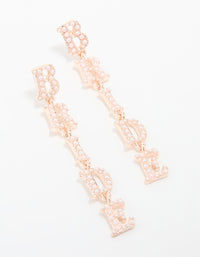 Rose Gold Bride Drop Earrings - link has visual effect only