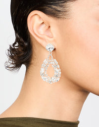 Rose Gold Diamante Hollow Oval Drop Earrings - link has visual effect only