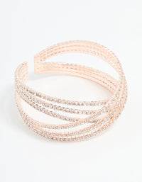 Rose Gold Diamante Layered Wrist Cuff - link has visual effect only