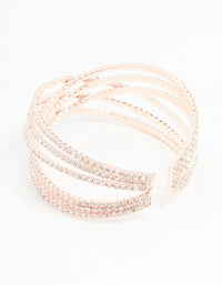 Rose Gold Diamante Layered Wrist Cuff - link has visual effect only