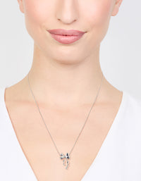 Silver Bow Twirl Pendant Necklace - link has visual effect only