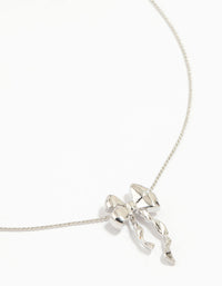 Silver Bow Twirl Pendant Necklace - link has visual effect only
