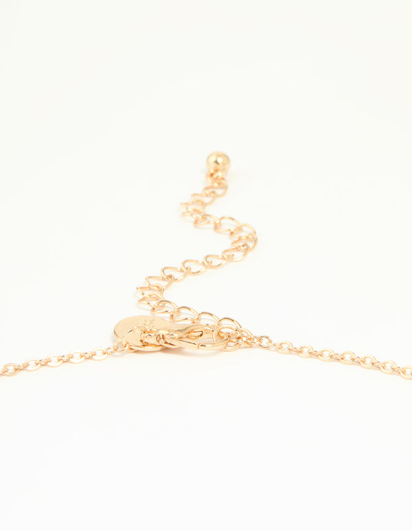 Gold Cubic Zirconia Flower Coin Pendant Necklace