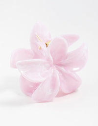 Pink Marble Frangipani Hair Claw Clip - link has visual effect only