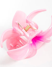 Pink Frangipani Print Hair Claw Clip - link has visual effect only