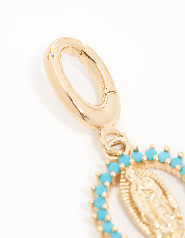 Gold  Cubic Zirconia Mary Charm