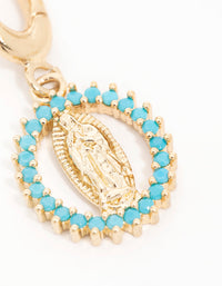 Gold  Cubic Zirconia Mary Charm - link has visual effect only