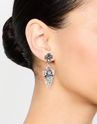 Silver Cross Dagger Drop Earrings - link has visual effect only