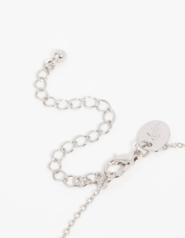 Silver Cross Station Y-Necklace