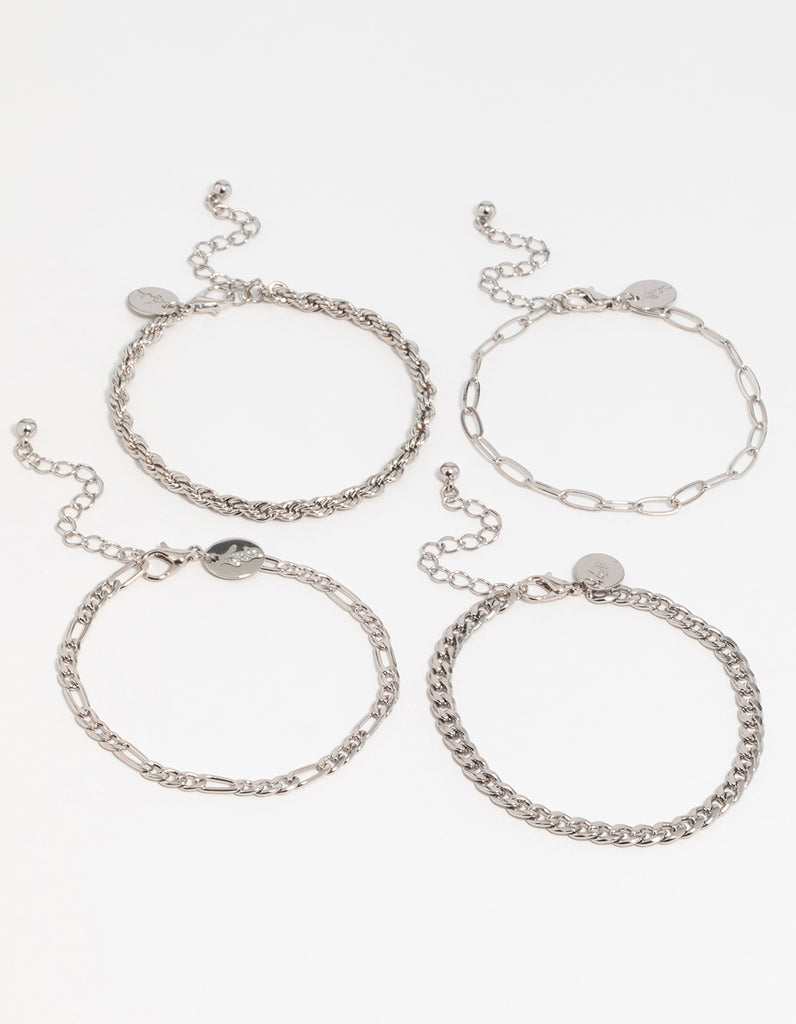 Silver Chain Bracelets 4-Pack - Lovisa