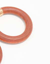 Brown & Gold Oval Wrapped Drop Earrings - link has visual effect only