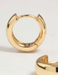 Gold Plated Brass Small & Medium Huggie Earrings 2-Pack - link has visual effect only