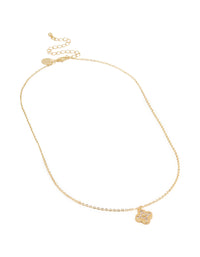 Gold Plated Brass Cubic Zirconia Flower Pendant Necklace - link has visual effect only