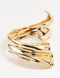 Gold Ribbed Wave Wrap Wrist Cuff - link has visual effect only