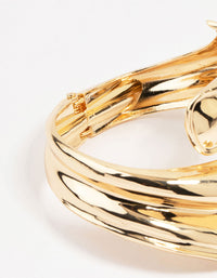 Gold Ribbed Wave Wrap Wrist Cuff - link has visual effect only
