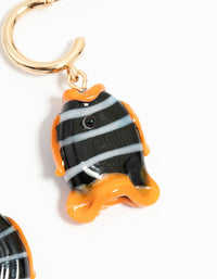 Gold Fish Charm Drop Earrings - link has visual effect only