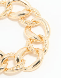 Gold Twisted Curb Toggle Bracelet - link has visual effect only