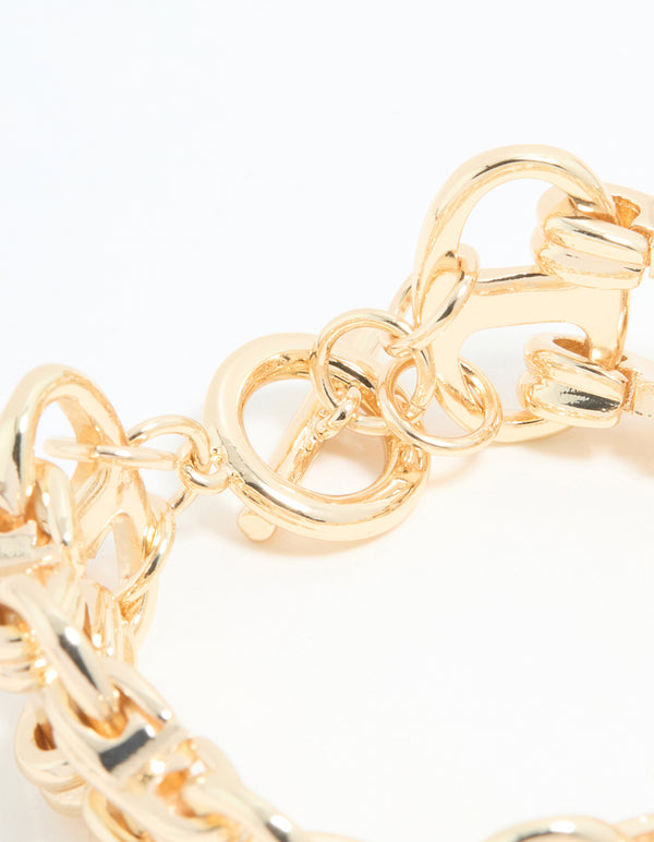 Gold Marina Ladder T & O Bracelet