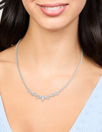 Silver Cubic Zirconia Marquise Pendant Necklace - link has visual effect only