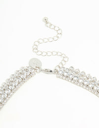 Silver Cubic Zirconia Short Layered Necklace - link has visual effect only