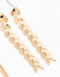 Gold Graduating Drop Earrings 3-Pack - link has visual effect only