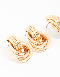 Gold Mixed Size Knot Stud Earrings 2-Pack - link has visual effect only
