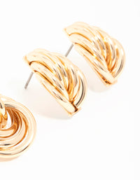 Gold Mixed Size Knot Stud Earrings 2-Pack - link has visual effect only