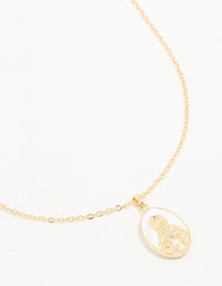 Gold Plated Enamel Mary Pendant Necklace - link has visual effect only