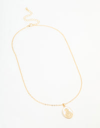 Gold Plated Enamel Mary Pendant Necklace - link has visual effect only